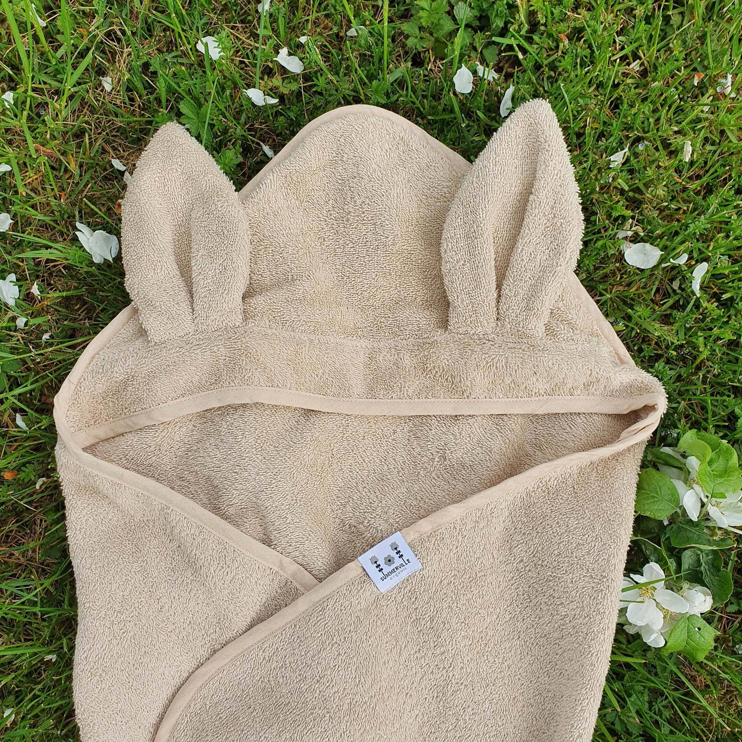 Serviette à capuche biologique pour bébé Rabbit Sand
