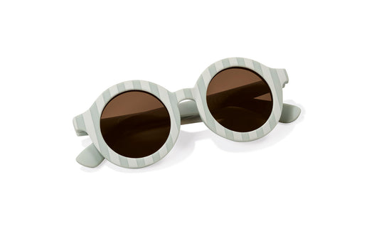 Lunettes rayées verte