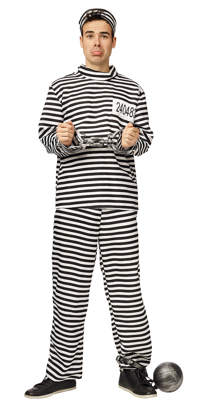 Déguisement prisonnier noir et blanc