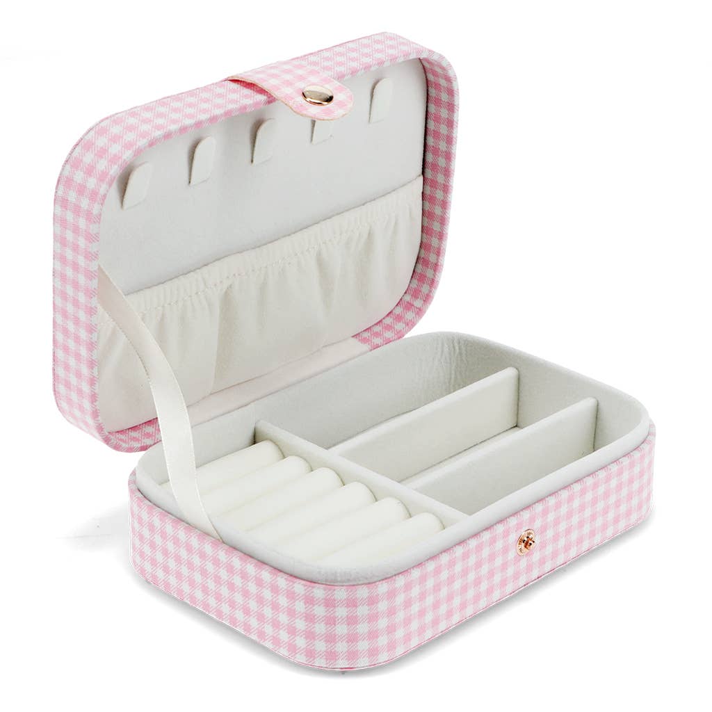 Boîte à bijoux - Vichy rose cerise