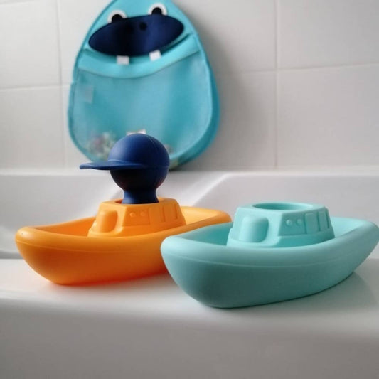 Jouet d'éveil pour le bain - Set de 2 bateaux et 1 capitaine