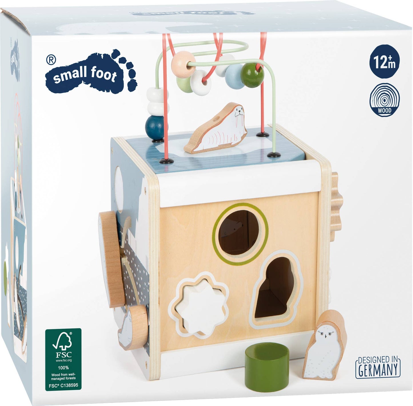 Cube de motricité arctique en bois