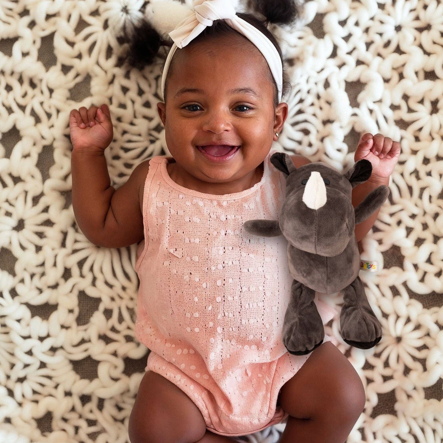 Jouet en peluche doux pour enfants - Pearl le Rhinocéros