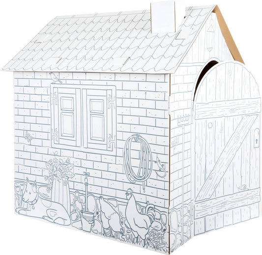 Maison de jeu à colorier en carton "Cabane"
