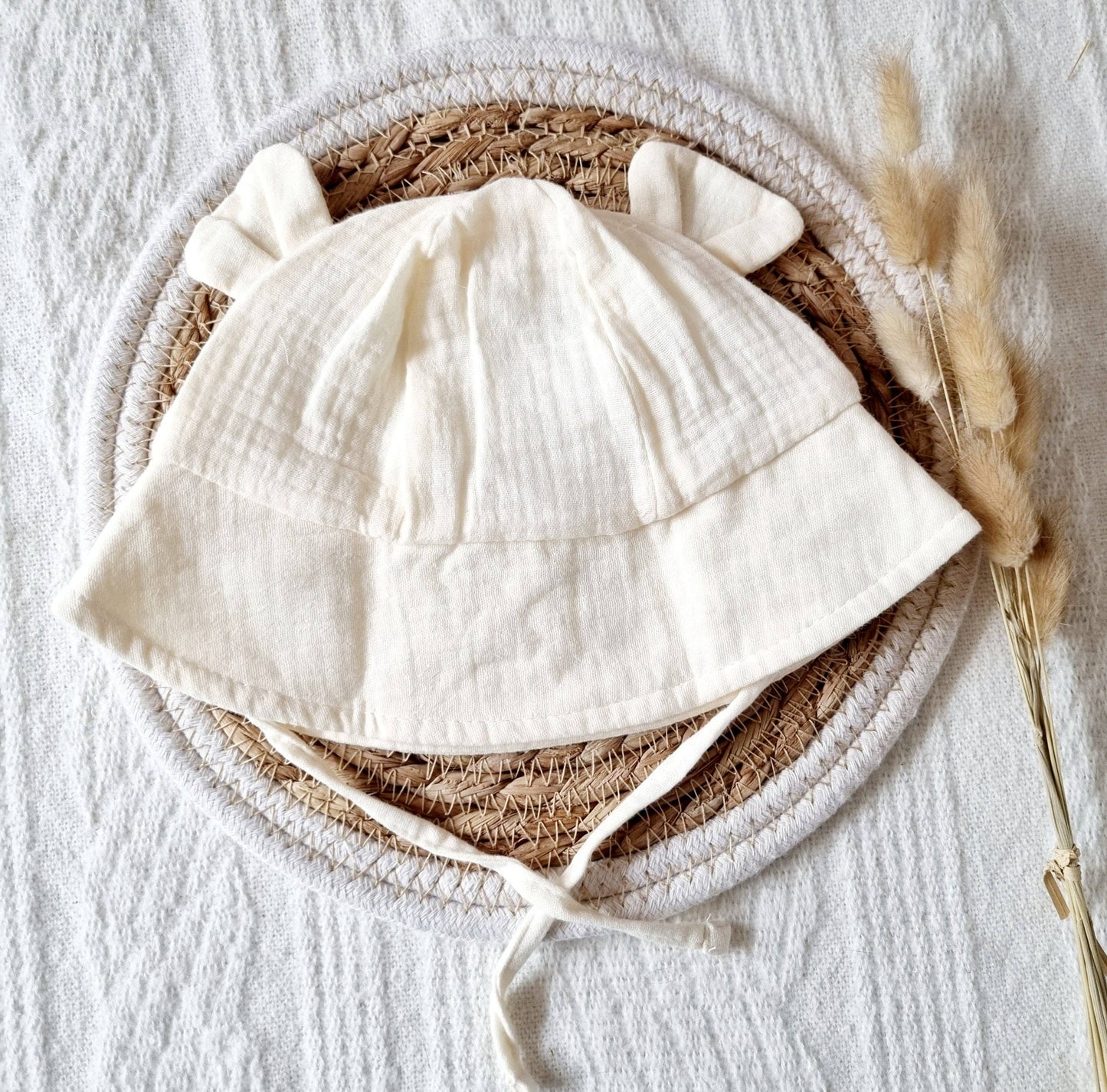 Chapeau de soleil hydrophile pour bébé - Beige