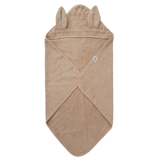 Serviette à capuche biologique pour bébé Rabbit Sand