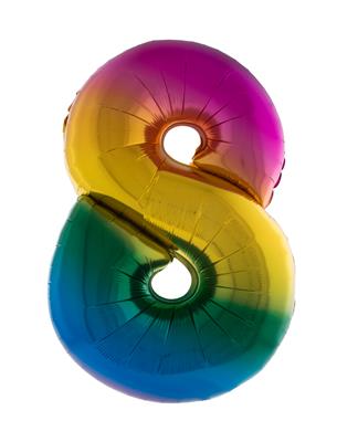 Ballon géant chiffre Arc en Ciel