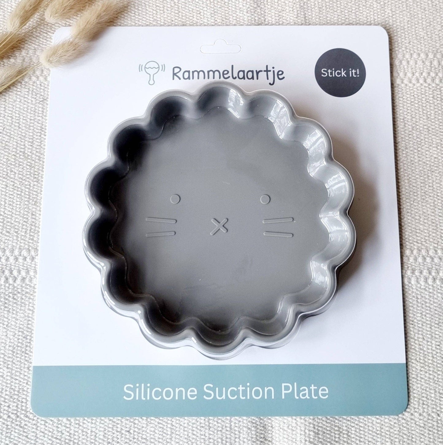 Assiette en silicone avec ventouse Lion - Beige