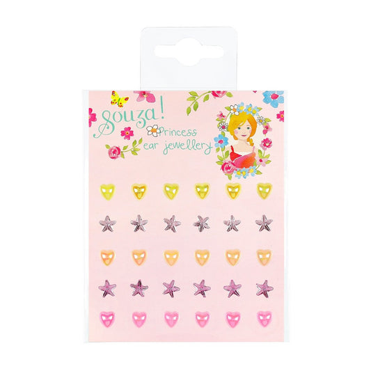 Boucles d'oreilles autocollantes coeurs et étoiles