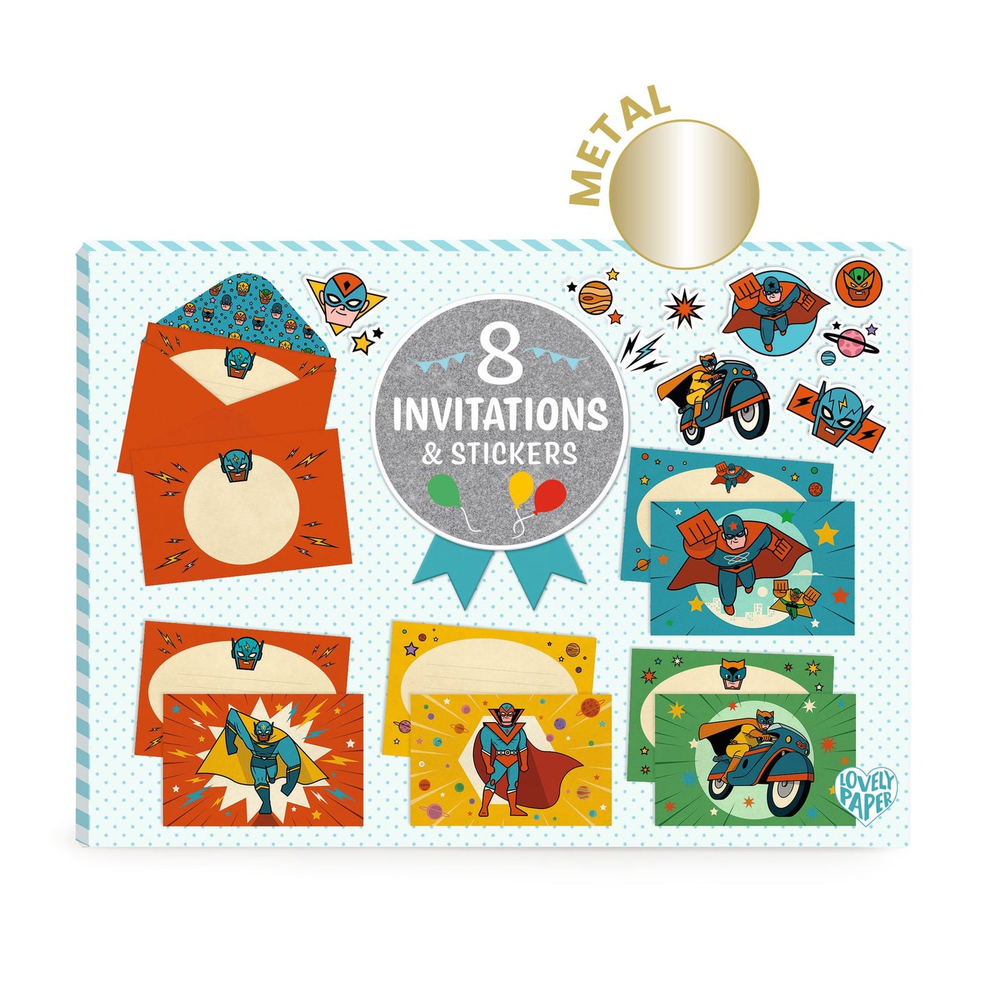 Set invitations d'anniversaire - SUPER