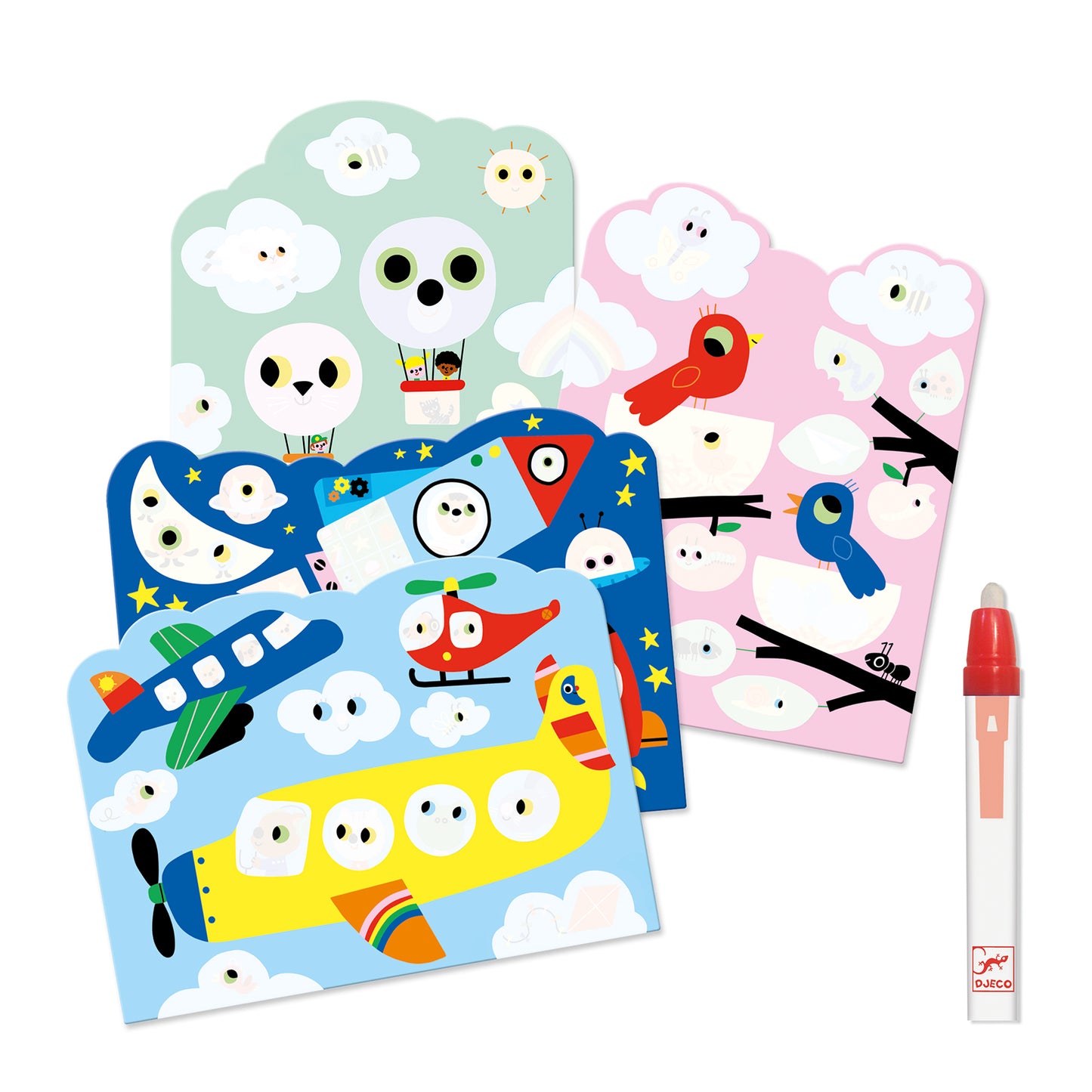 Coloriage à l'eau dans le ciel