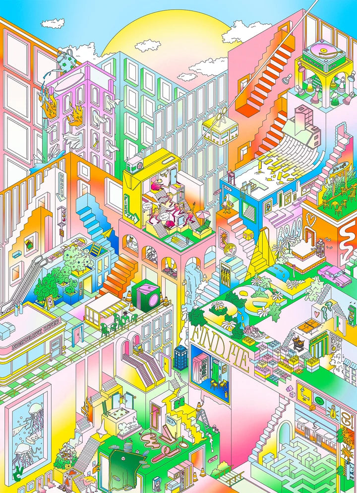 Puzzle :" Find me " 1 000 pièces