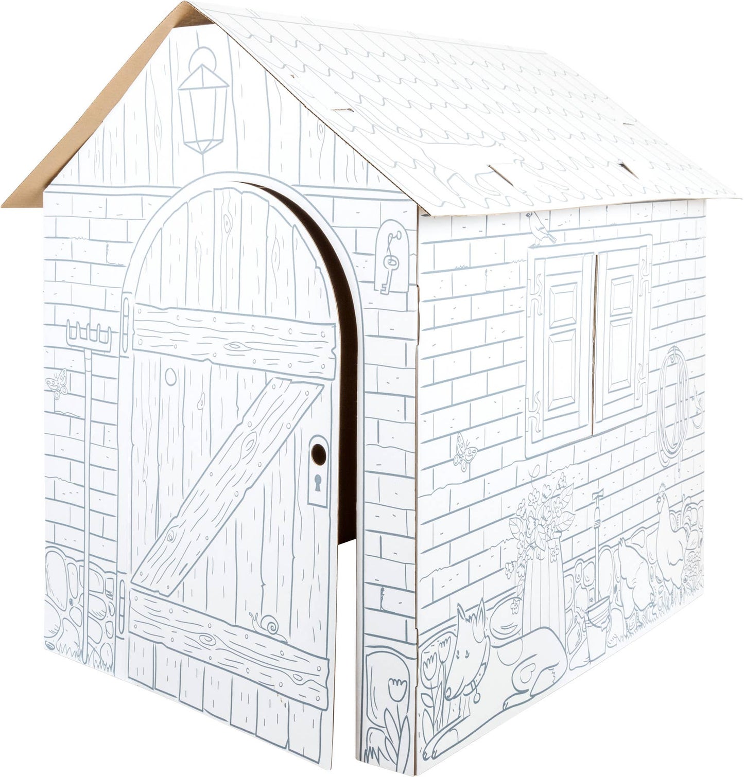Maison de jeu à colorier en carton "Cabane"