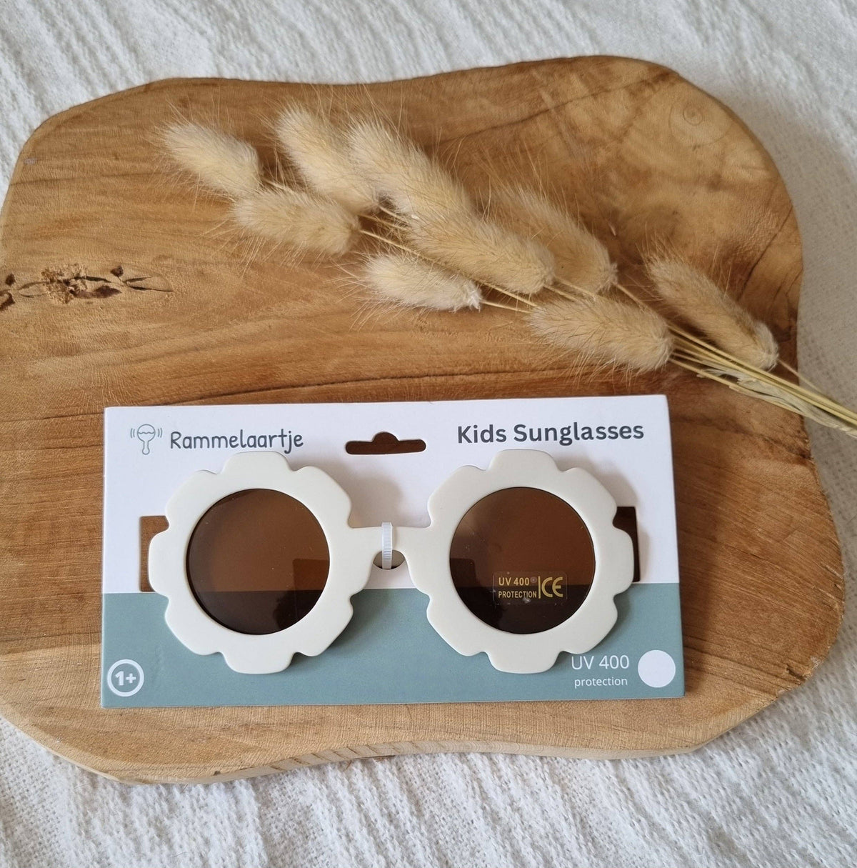 Lunettes de soleil pour enfants UV400 en forme de fleur - Beige