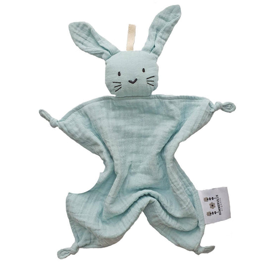 Lapin en peluche biologique bleu glacé