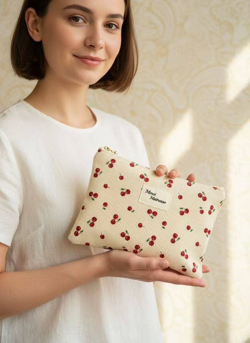 Pochette 14x20 cerise mignon merci maîtresse cadeau fin anné