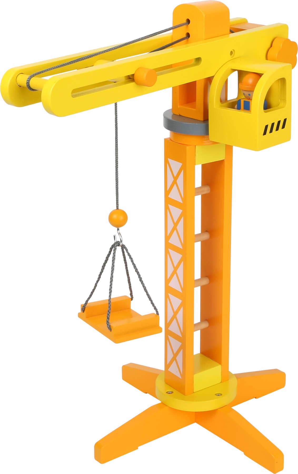Grue de chantier en bois avec accessoires de construction