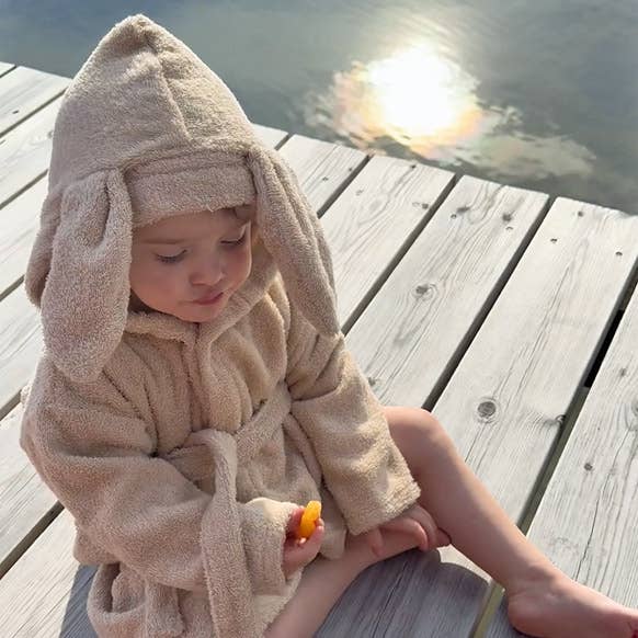 Peignoir de bain bio Rabbit Sand 2-4 ans