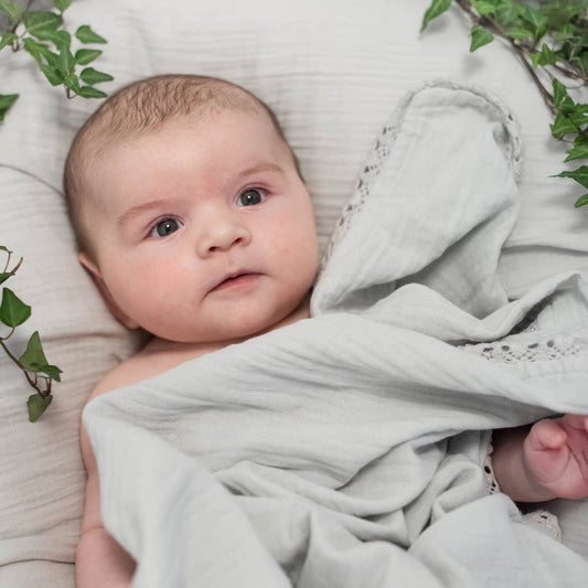 Couverture en coton bio grise