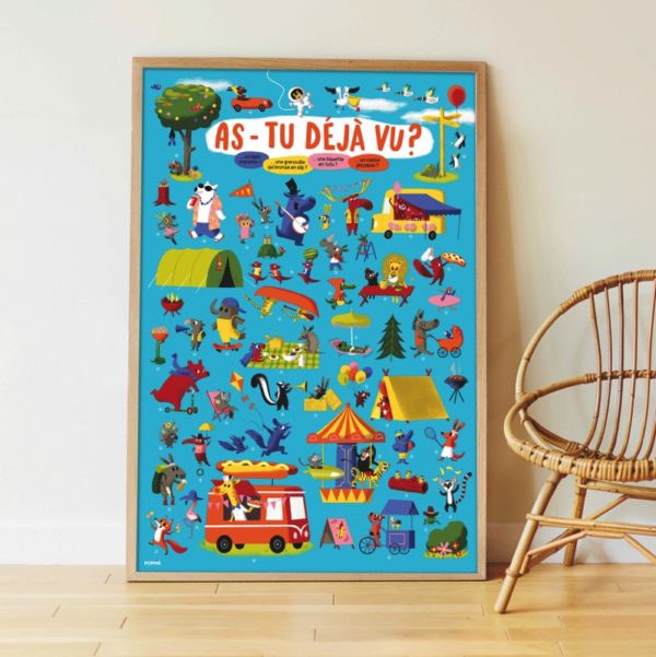 Poster pédagogique avec 52 stickers repositionnables - Les animaux
