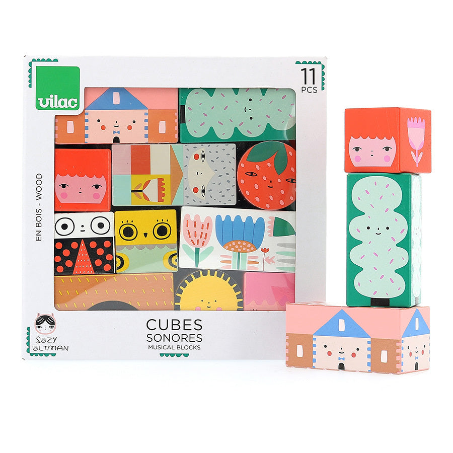 Cubes sonores en bois