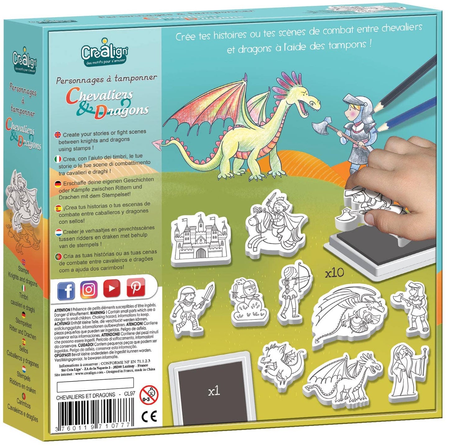 Personnages à tamponner : Chevaliers et dragons