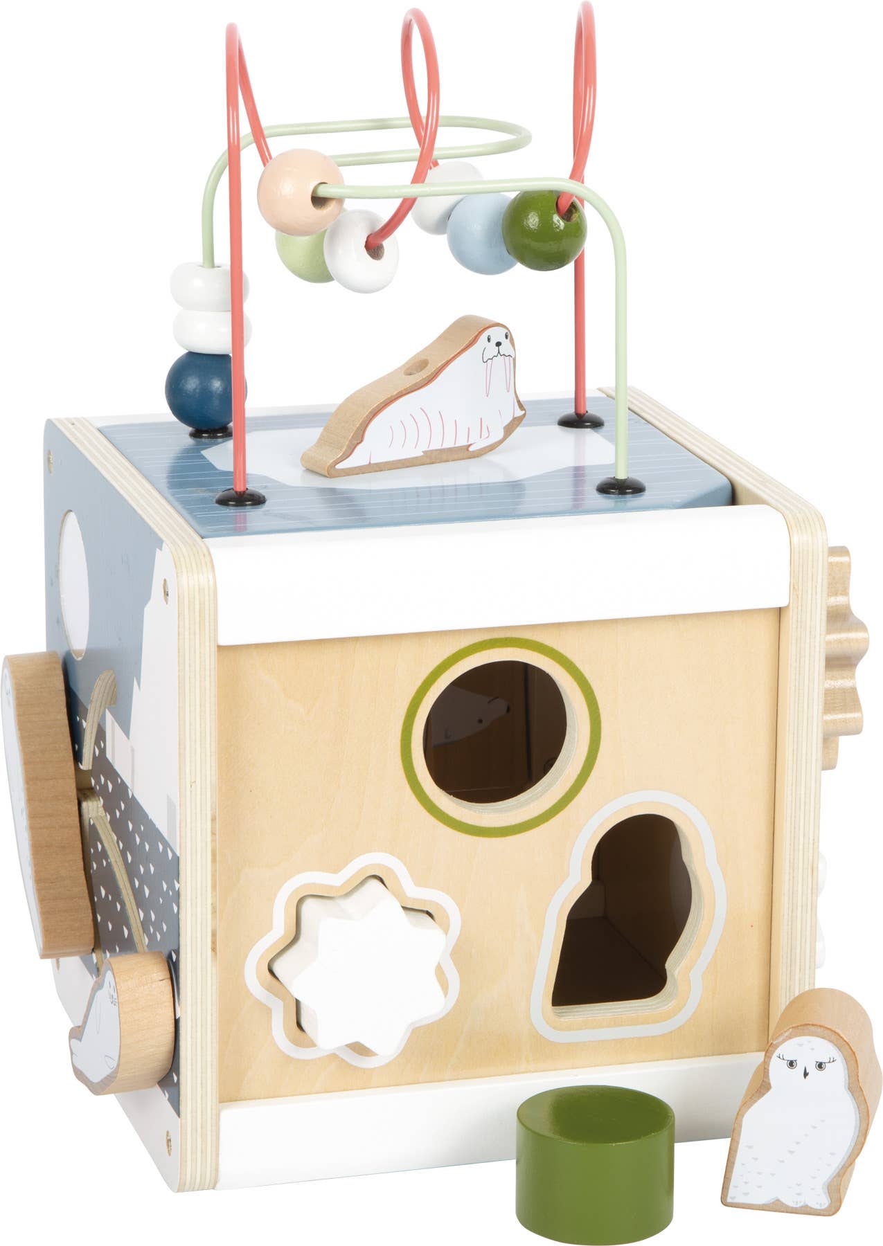 Cube de motricité arctique en bois