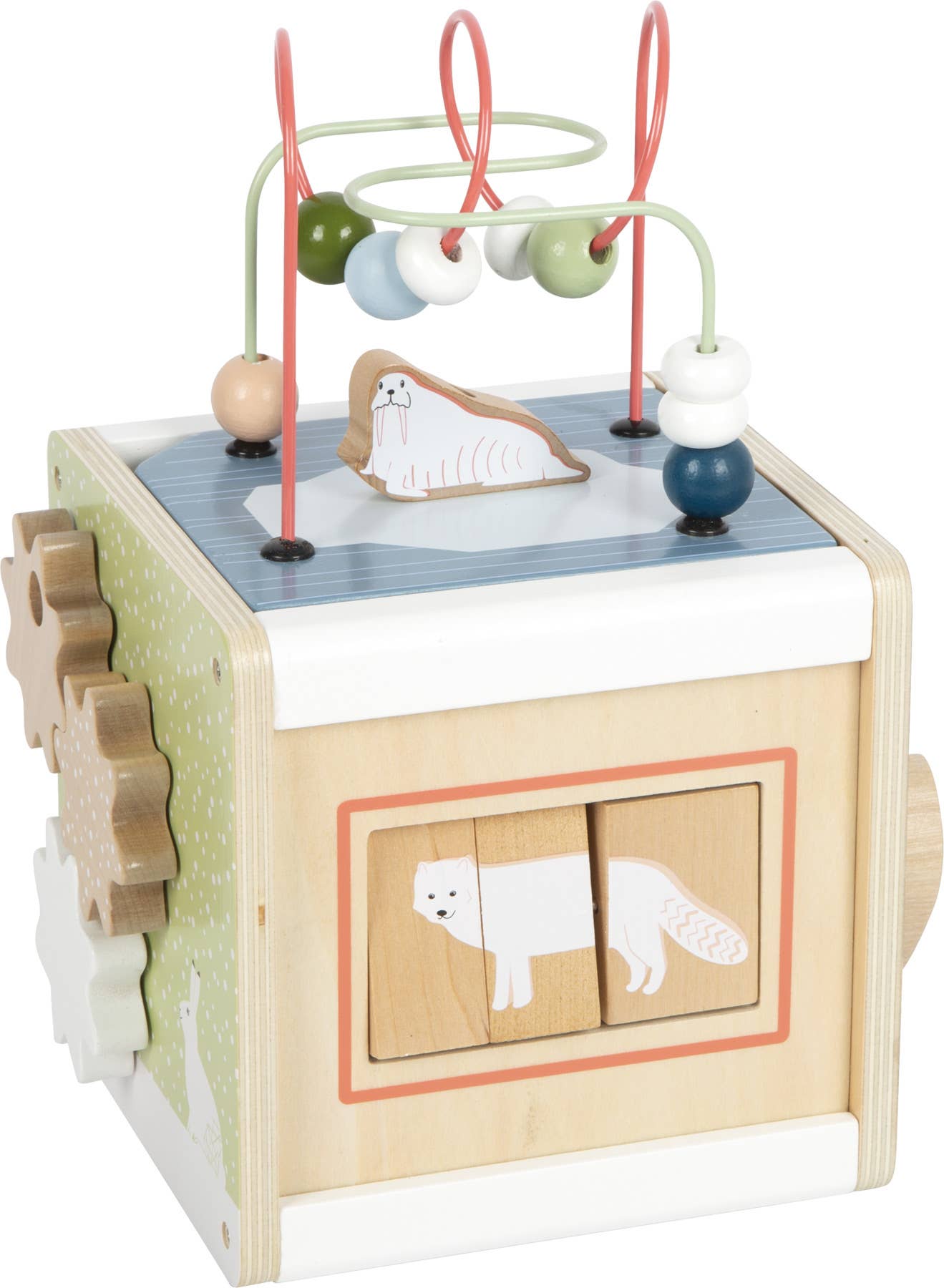 Cube de motricité arctique en bois