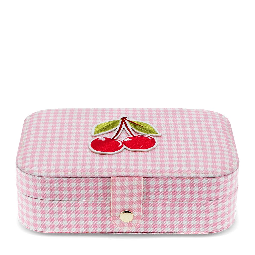 Boîte à bijoux - Vichy rose cerise