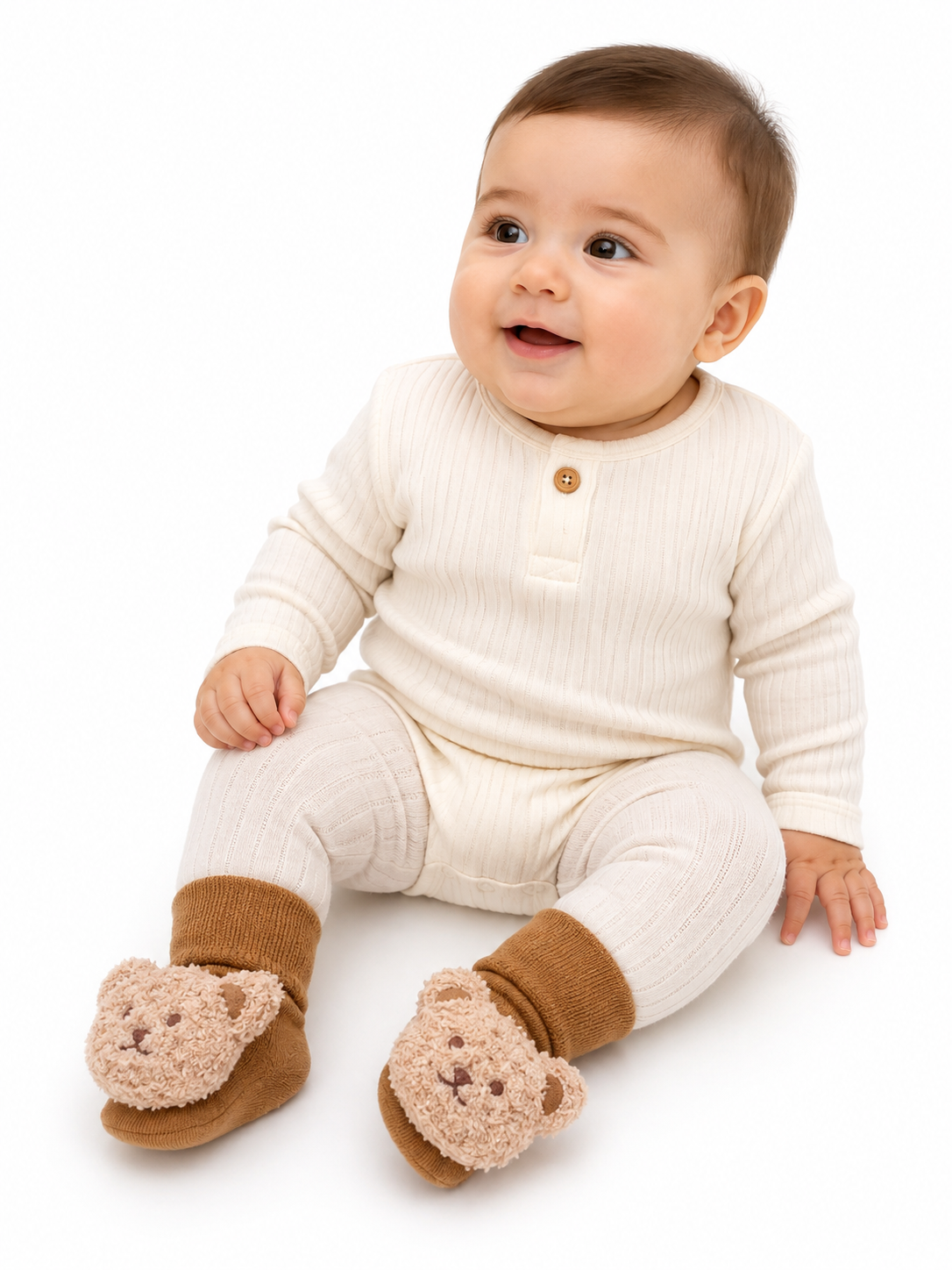 MBA-001 CHAUSSETTE ANTIDÉRAPANTE POUR BÉBÉ AVEC OURS