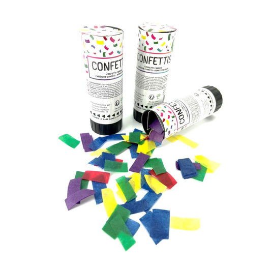 Canons à confettis multicolor