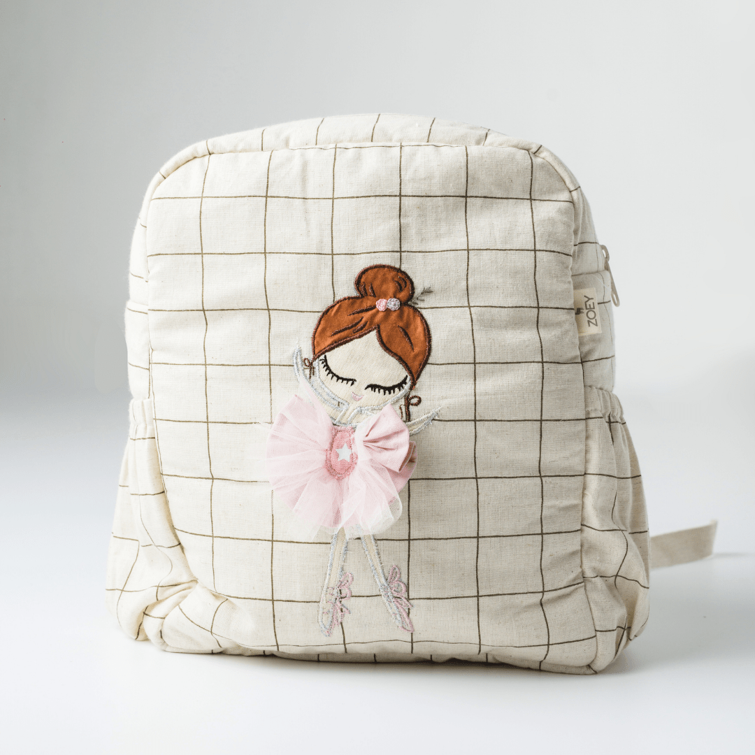 Sac d'école Ballerine éblouissante, brodé à la main