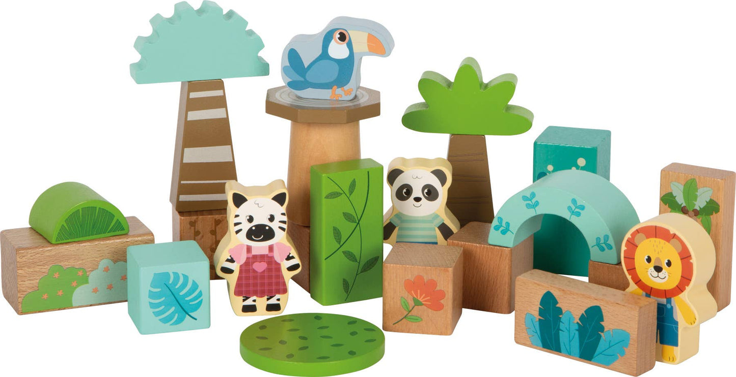 Blocs de construction en bois « Amis de la jungle »