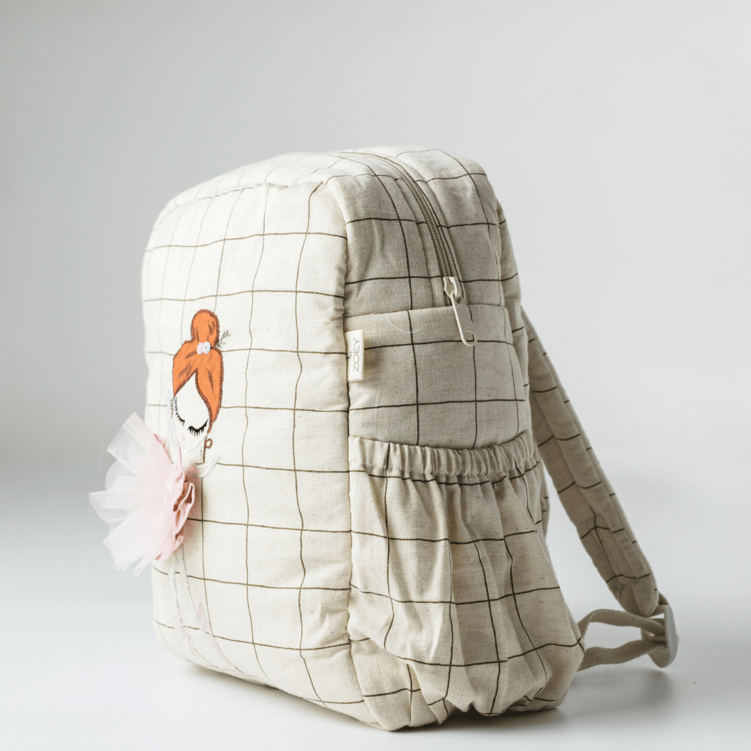 Sac d'école Ballerine éblouissante, brodé à la main