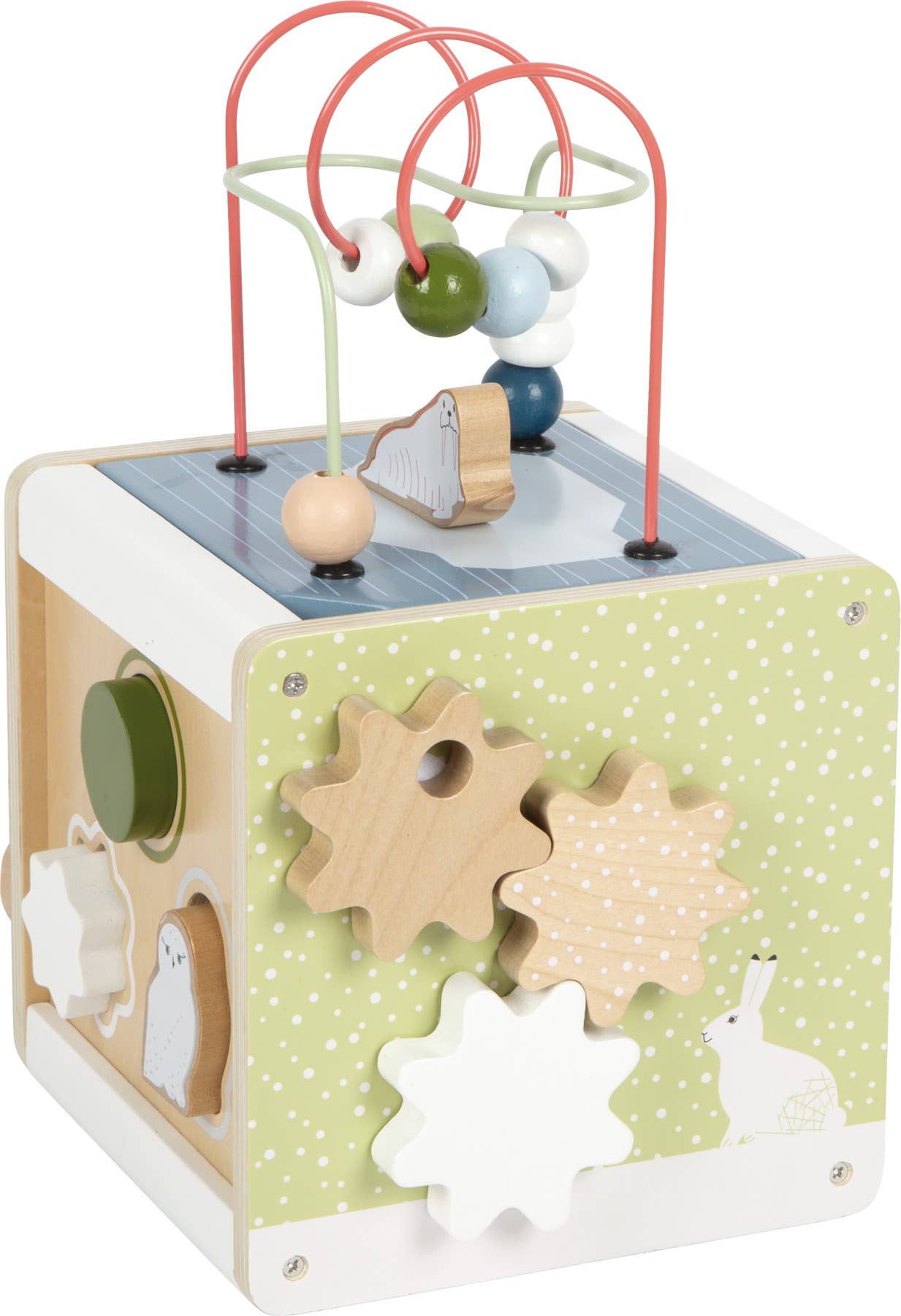 Cube de motricité arctique en bois