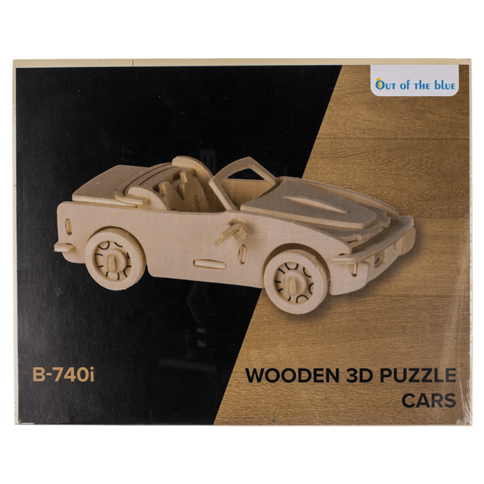 Puzzle 3D en bois naturel, voitures,