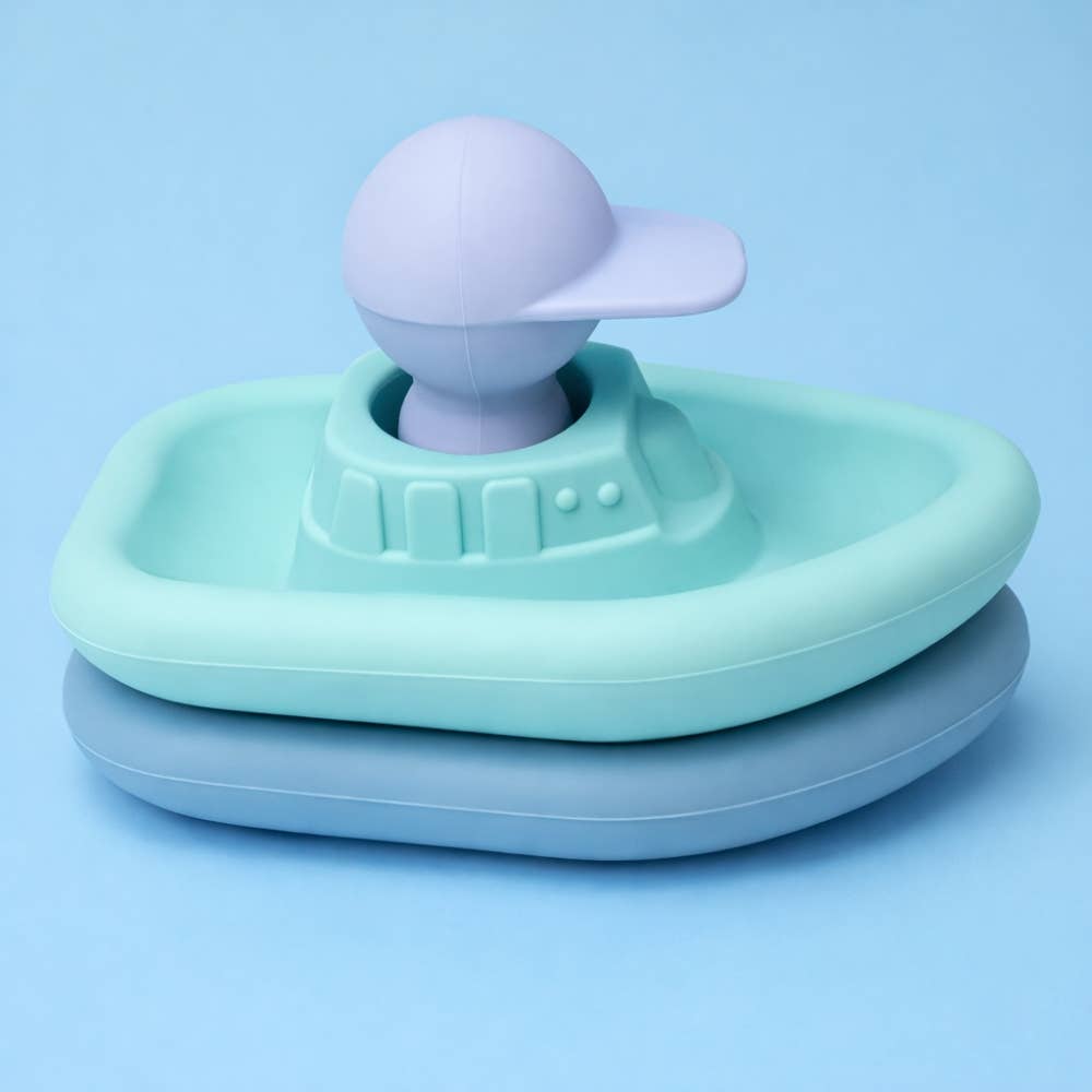 Jouet d'éveil pour le bain - Set de 2 bateaux et 1 capitaine