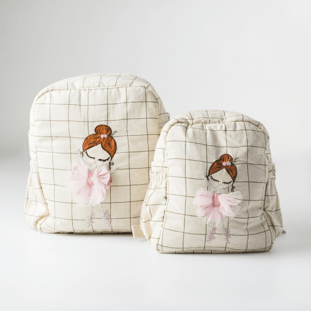Sac d'école Ballerine éblouissante, brodé à la main