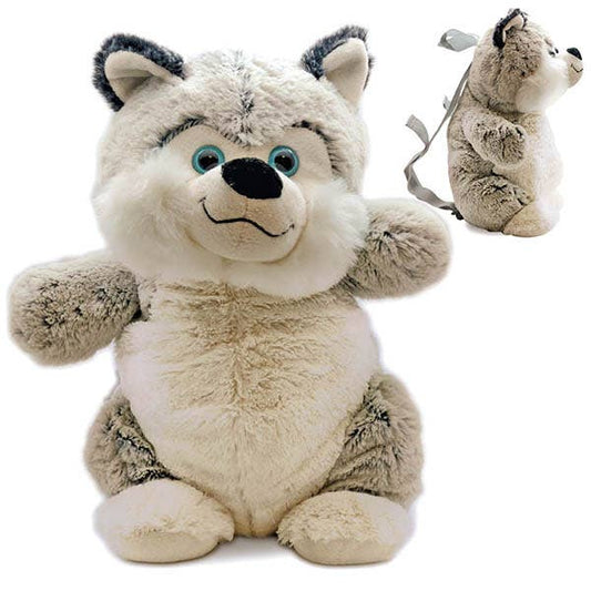 Sac à dos en peluche husky