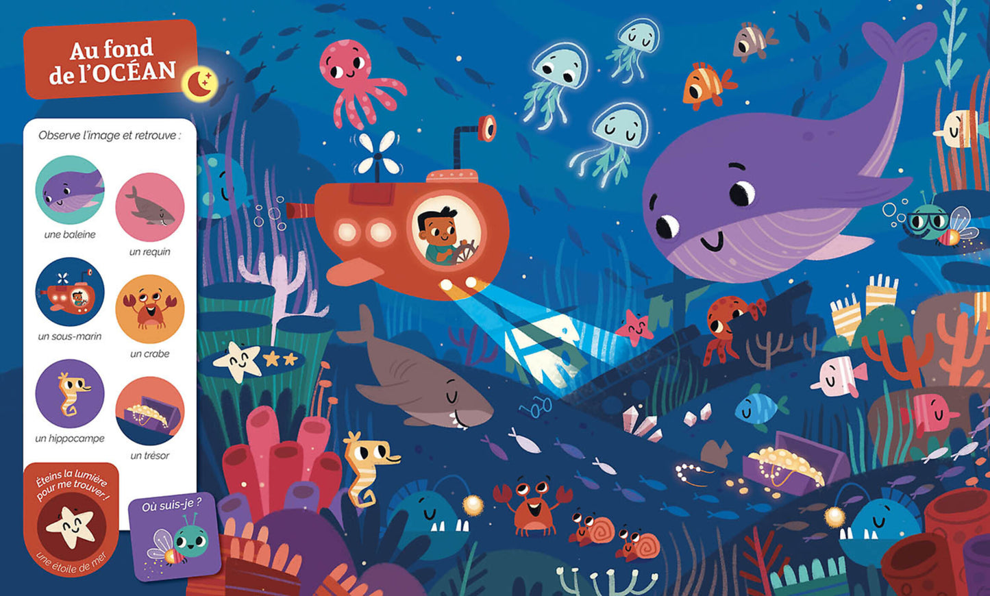 Cherche et trouve des tout petits qui brille dans la nuit