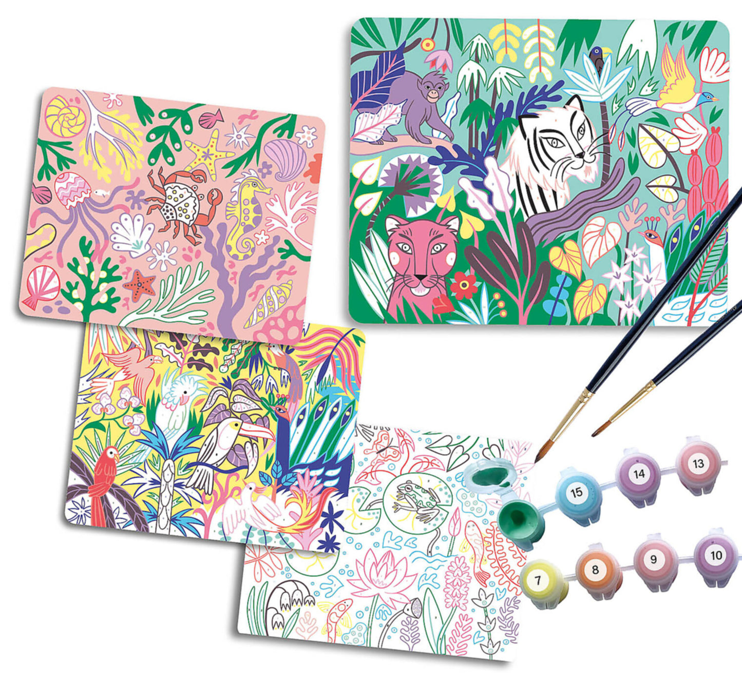 Coffret 4 peintures au numéro