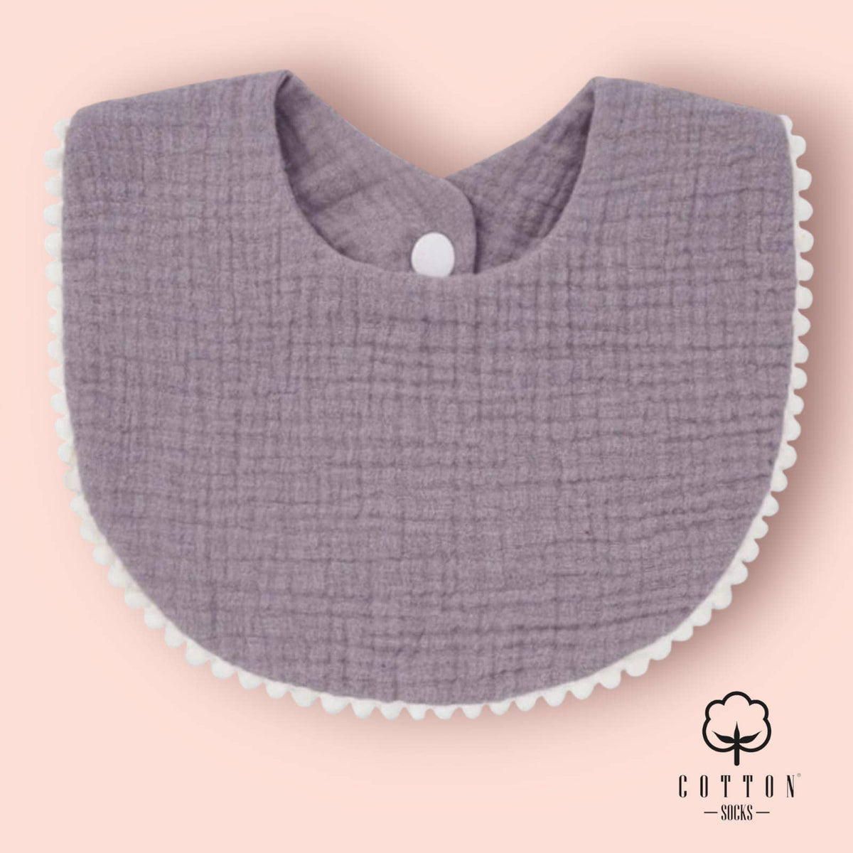 Bavoir en coton bio double tissu 25 x 11 cm