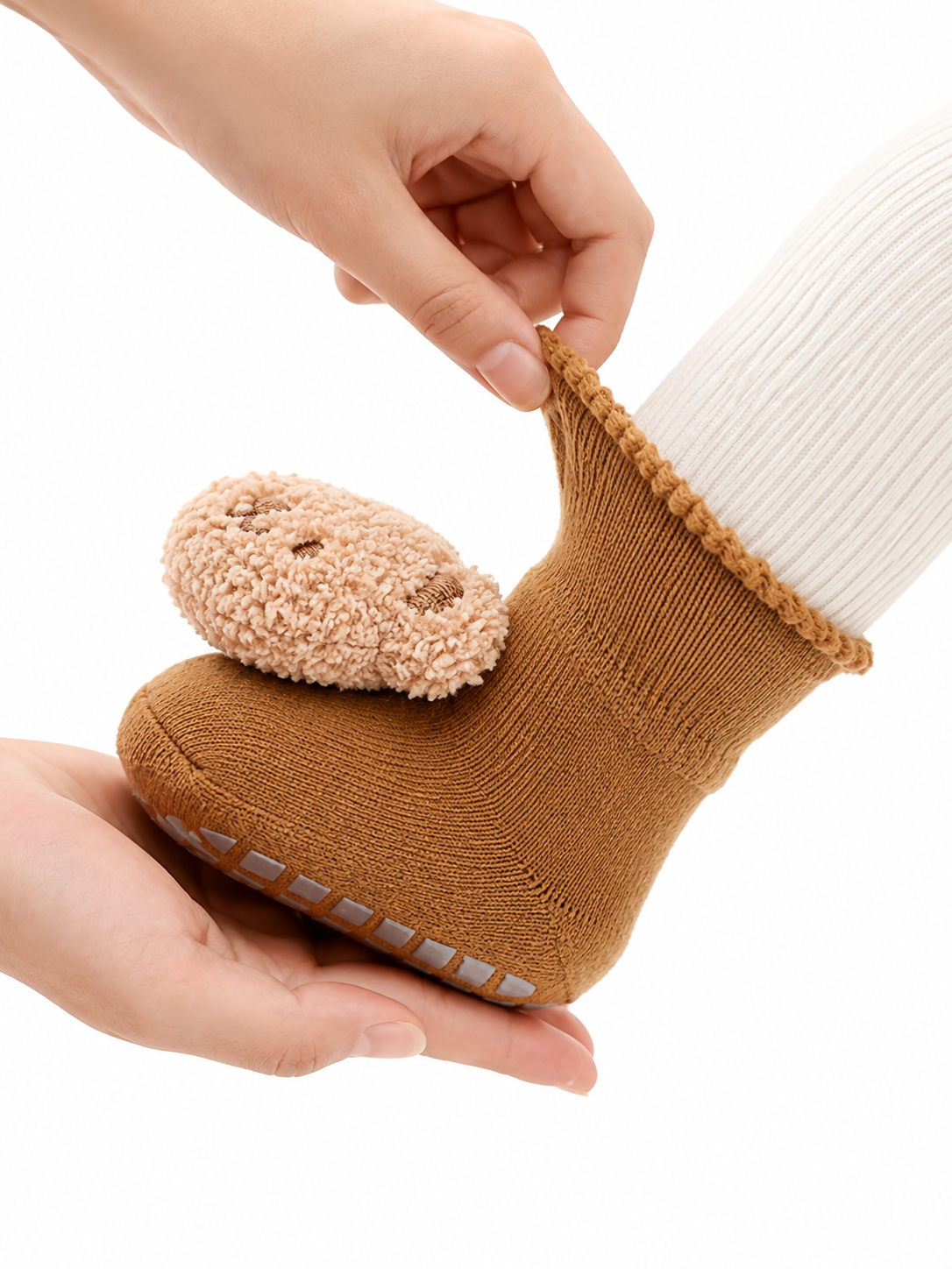 MBA-001 CHAUSSETTE ANTIDÉRAPANTE POUR BÉBÉ AVEC OURS