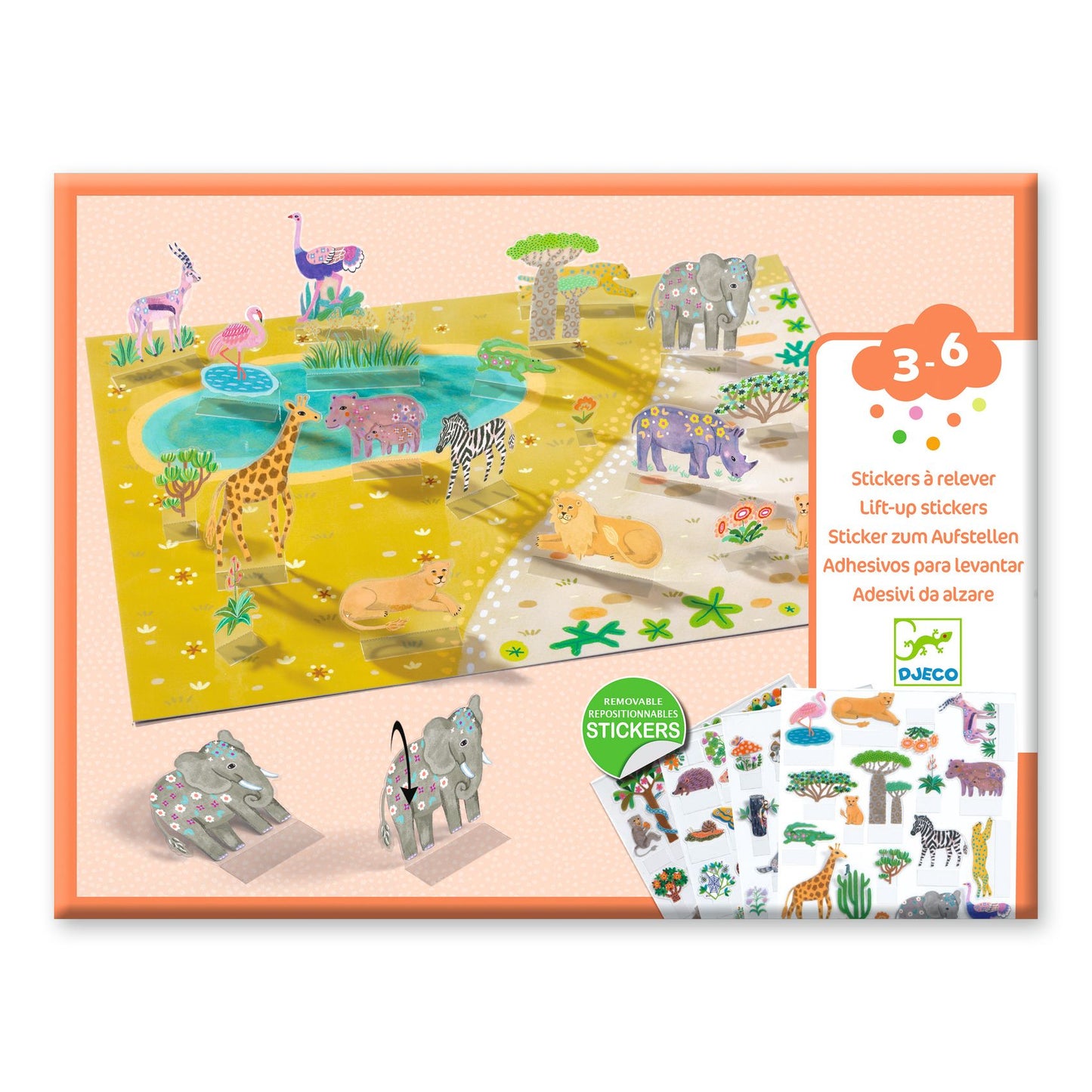 Stickers à relever : animaux