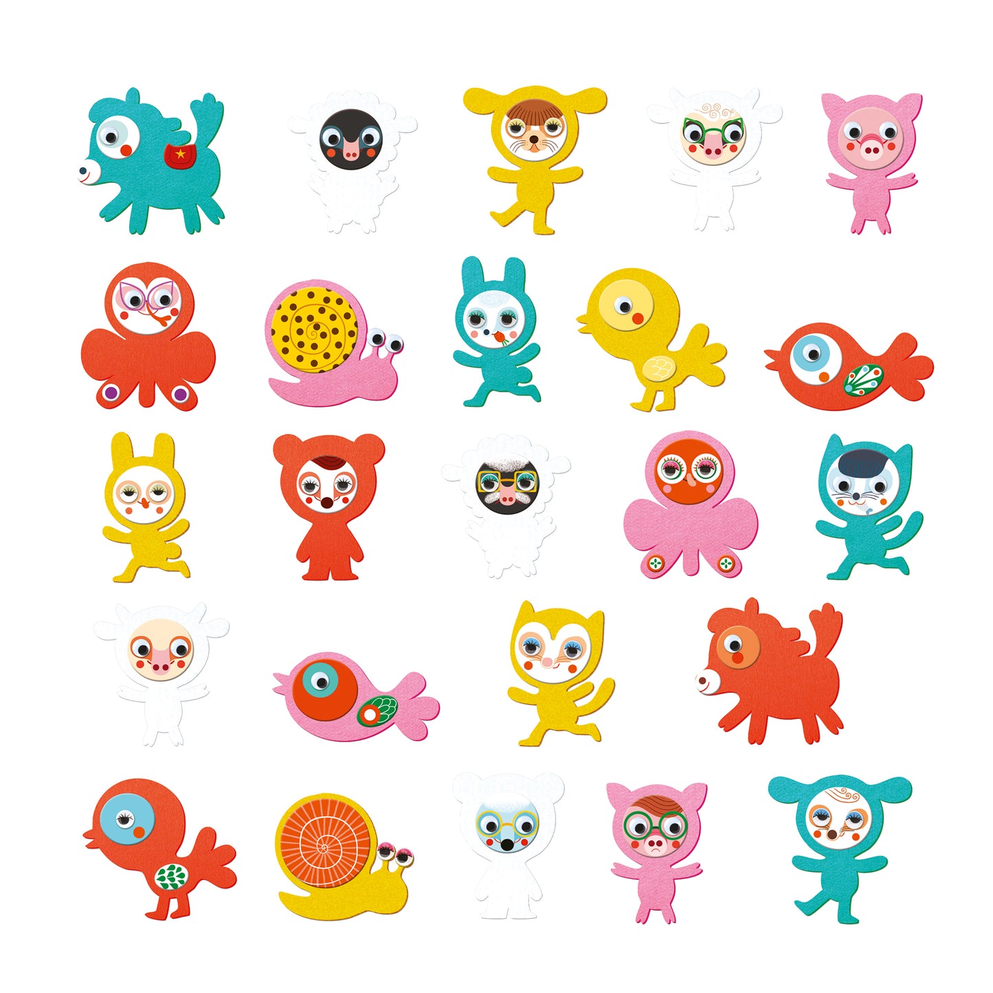 Collage sur feutrine : les animaux