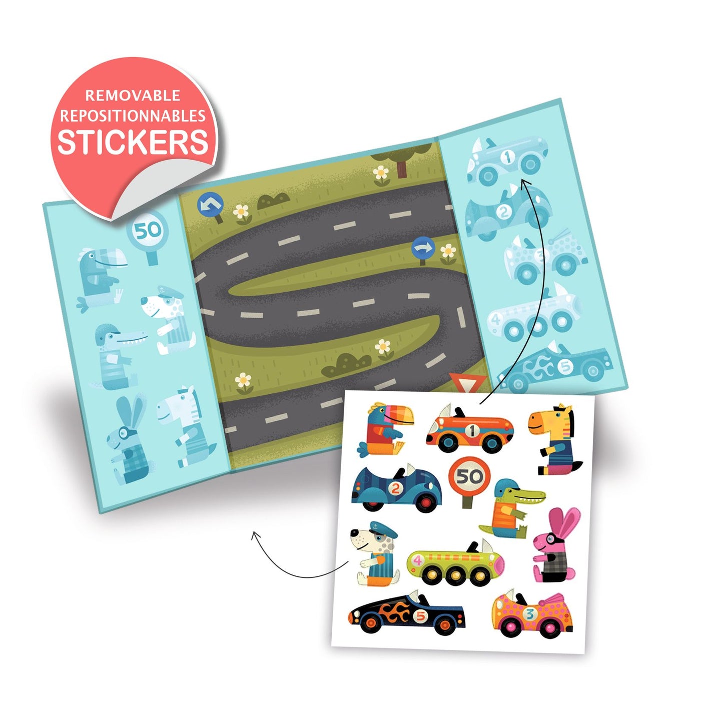 Stickers repositionnables : Les voitures
