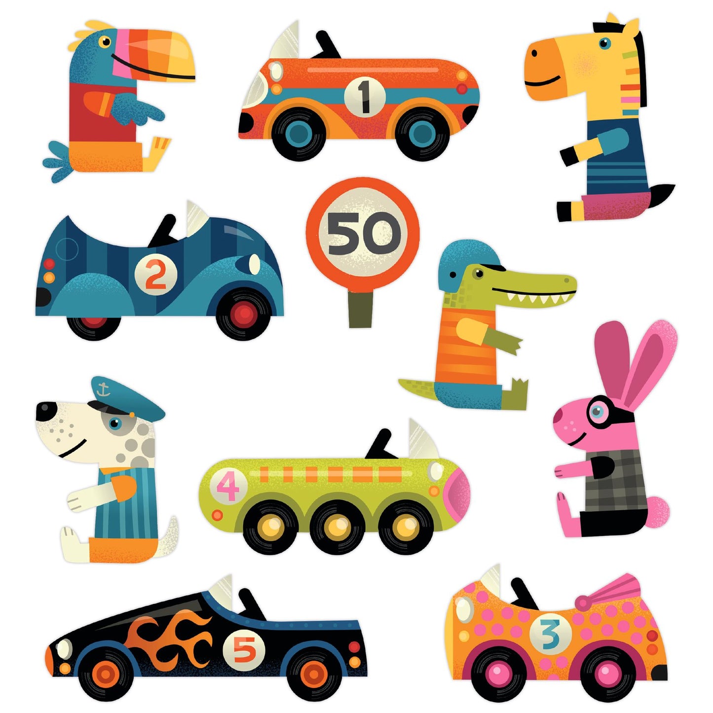 Stickers repositionnables : Les voitures