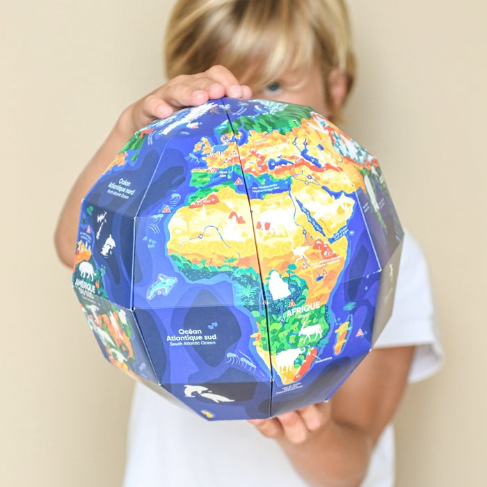 Mon globe à construire avec 46 stickers repositionnables