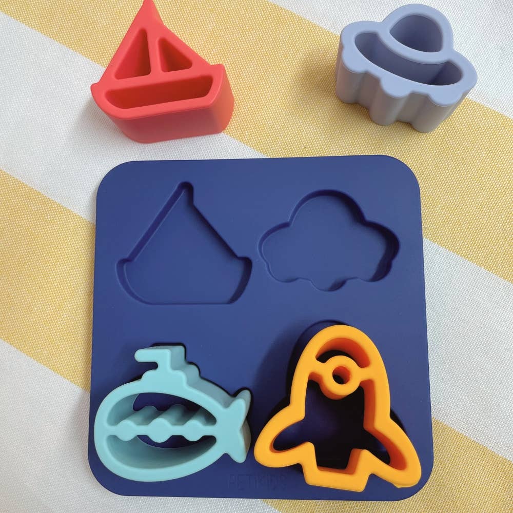 Jouets d'éveil en silicone - Puzzle les engins