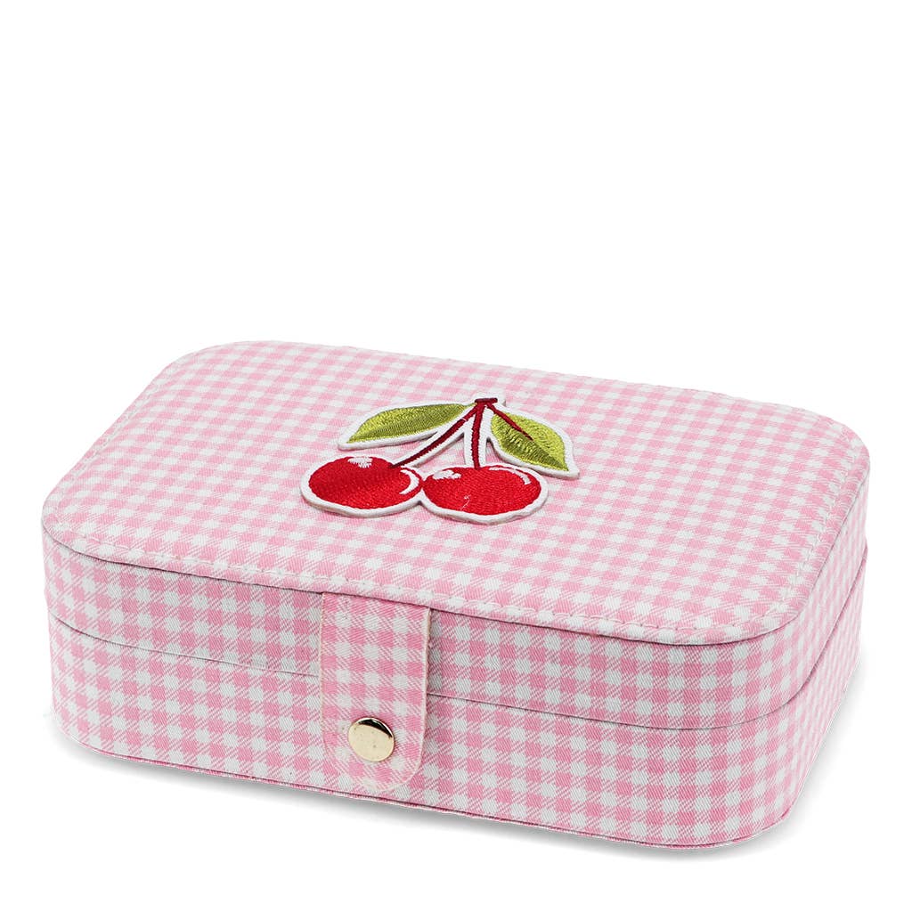 Boîte à bijoux - Vichy rose cerise